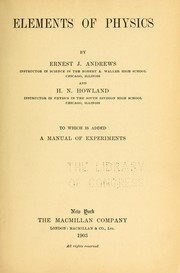 Cover of Elements of physics by Ernest John Andrews