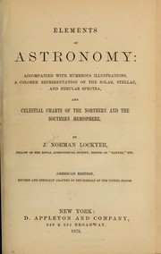 Front cover of Elements of astronomy by Lockyer, Norman Sir