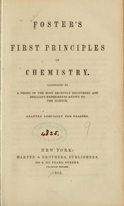 Front cover of Foster's first principles of chemistry by W. Foster