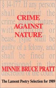 Front cover of Crime Against Nature by Minnie Bruce Pratt