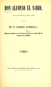 Front cover of Don Alfonso el Sabio by Gabriel Estrella