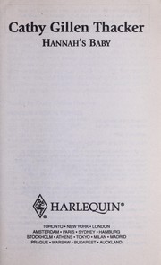 Front cover of Hannah's baby by Cathy Gillen Thacker
