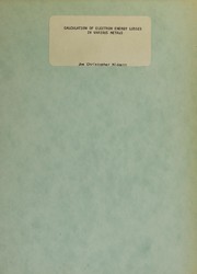 Front cover of Calculation of electron energy losses in various metals by Joe Christopher Midgett