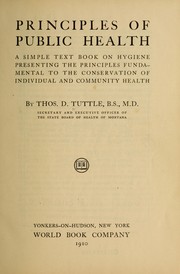 Front cover of Principles of public health by Thomas Dyer Tuttle