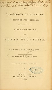 Front cover of The class-book of anatomy by Jerome Van Crowninshield Smith