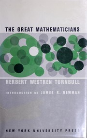 Front cover of The great mathematicians by H. W. Turnbull