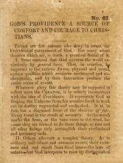 Front cover of God's providence a source of comfort and courage to Christians by A. M. Poindexter