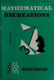Cover of La mathématique des jeux, ou Récréations mathématiques by Maurice Kraitchik