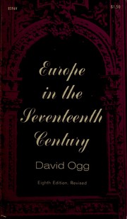 Cover of Europe in the seventeenth century by David Ogg