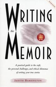 Front cover of Writing the memoir by Judith Barrington