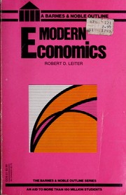 Cover of Modern economics by Robert David Leiter