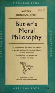 Front cover of Butler's moral philosophy by Austin Duncan-Jones
