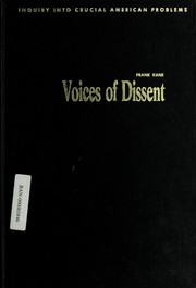 Cover of Voices of dissent: positive good or disruptive evil? by Kane, Frank