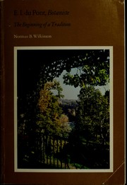 Front cover of E. I. du Pont, botaniste by Norman B. Wilkinson