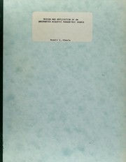 Front cover of Design and application of an underwater acoustic parametric source by Ranvir C. Khosla