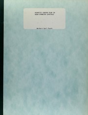 Front cover of Acoustic energy flow in high symmetry crystals by Herbert Carl Fauth