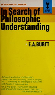Front cover of In search of philosophic understanding by Edwin A. Burtt