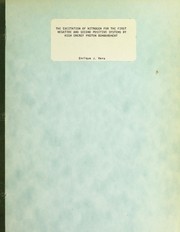 Front cover of The excitation of nitrogen for the first negative and second positive systems by high energy proton bombardment by Enrique J. Vera
