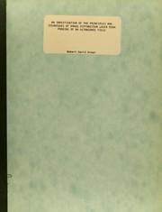 Front cover of An investigation of the principles and techniques of Bragg diffraction laser beam probing of an ultrasonic field by Brown, Robert D.