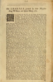 Cover of Charter (1692) by Massachusetts