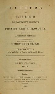Front cover of Letters of Euler to a German princess, on different subjects in physics and philosophy by Leonhard Euler