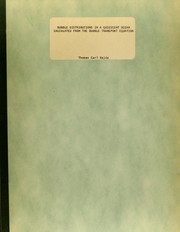 Front cover of Bubble distributions in a quiescent ocean calculated from the bubble transport equation by Thomas Carl Vajda