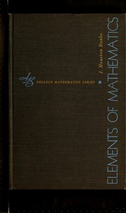 Front cover of Elements of mathematics by J. Houston Banks