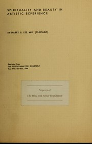 Front cover of Spirituality and beauty in artistic experience by Harry B. Lee