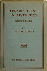 Front cover of Toward science in aesthetics by Thomas Munro