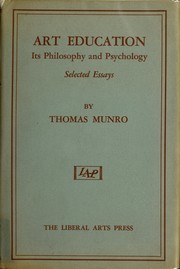 Front cover of Art education, its philosophy and psychology by Thomas Munro
