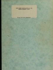 Front cover of Laser bean scintillation in the marine boundary layer by Brian Christian Haagensen