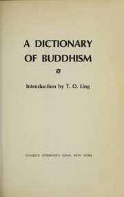 Cover of A Dictionary of Buddhism by Trevor Oswald Ling
