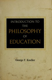 Front cover of Introduction to the philosophy of education by George F. Kneller