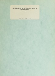 Front cover of An examination of the cold tip theory of whisker growth by Mark Daniel Hovermale