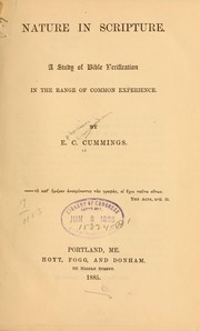 Cover of Nature in Scripture by Cummings, E. C.