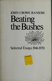 Cover of Beating the bushes by John Crowe Ransom