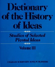 Cover of Dictionary of the history of ideas by Philip P. Wiener