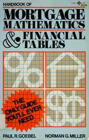 Cover of Handbook of mortgage mathematics andfinancial tables by Paul R. Goebel