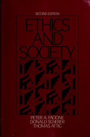 Front cover of Ethics and society by Peter A. Facione