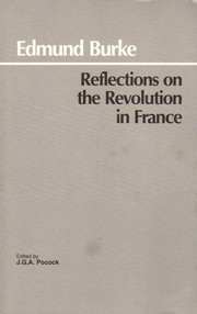 Cover of Reflections on the revolution in France by Edmund Burke