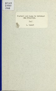 Front cover of Freiheit und Zwang im Schicksal des Einzelnen by Leopold Szondi