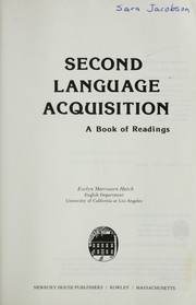 Cover of Second Language Acquisition by Evelyn Marcussen Hatch