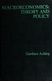 Cover of Macroeconomic theory by Gardner Ackley