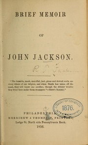 Front cover of Brief memoir of John Jackson ... by Olson, John