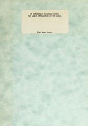 Front cover of An expendable measuring device for light attenuation in the ocean by Glen Dean Snyder