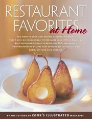 Cover of Restaurant favorites at home by Editors of Cook's Illustrated Magazine