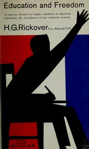 Front cover of Education and freedom by Hyman George Rickover