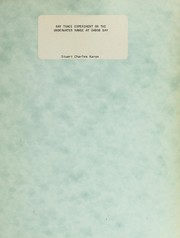 Front cover of Ray trace experiment on the underwater range at Dabob Bay by Stuart Charles Karon