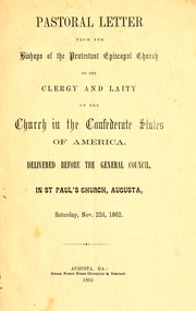 Front cover of Pastoral letter from the bishops of the Protestant Episcopal Church by Protestant Episcopal Church in the Confederate States of America