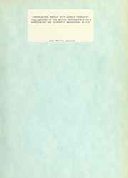 Front cover of Cosmological models with weakly turbulent fluctuations of the metric superimposed on a homogeneous and isotropic background metric by John Philip Jackson
